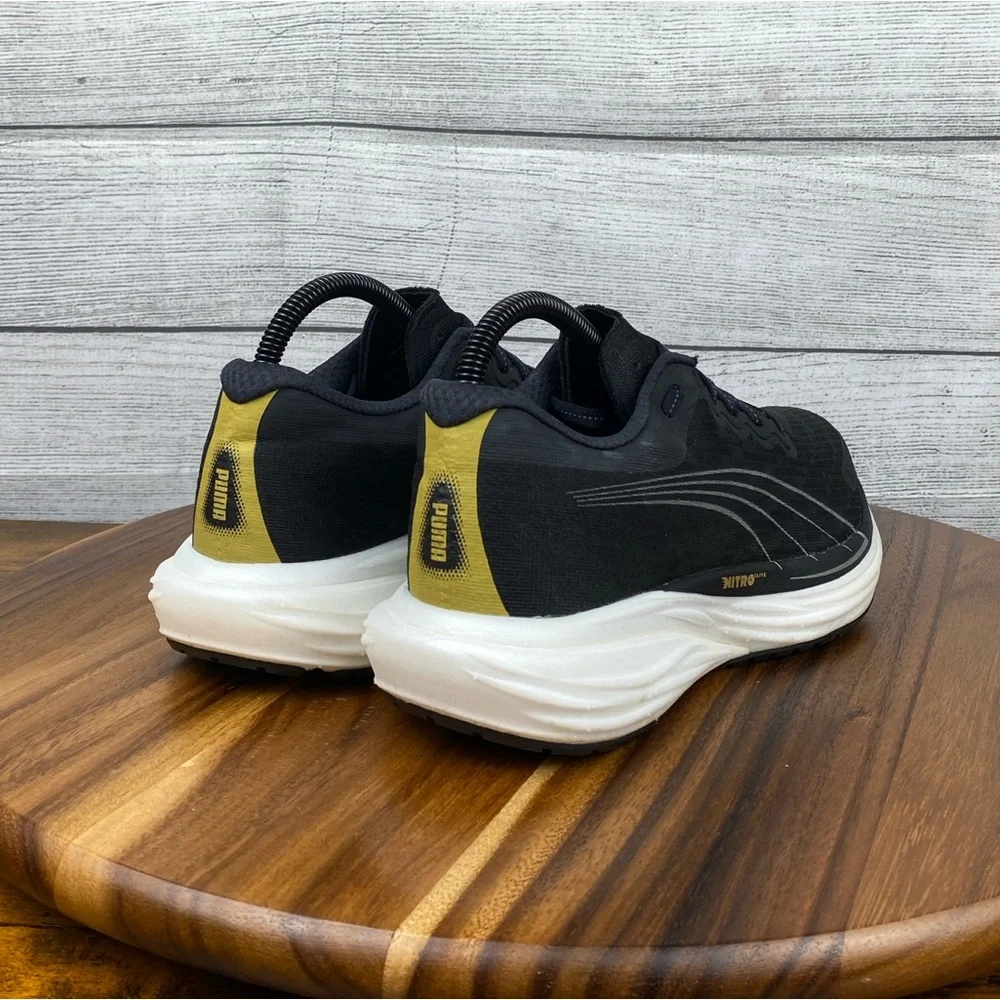 Puma Deviate Nitro 2 Black Team Gold Running Shoes 376855-02 Women’s Size 8